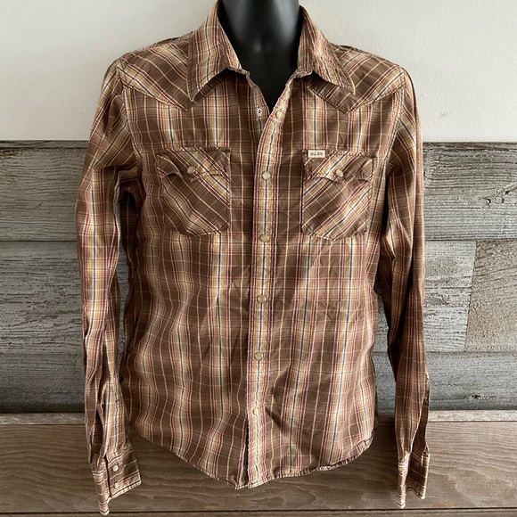 Hollister Other - Vintage Hollister Co  Western Pearl-snap plaid shirt size Medium